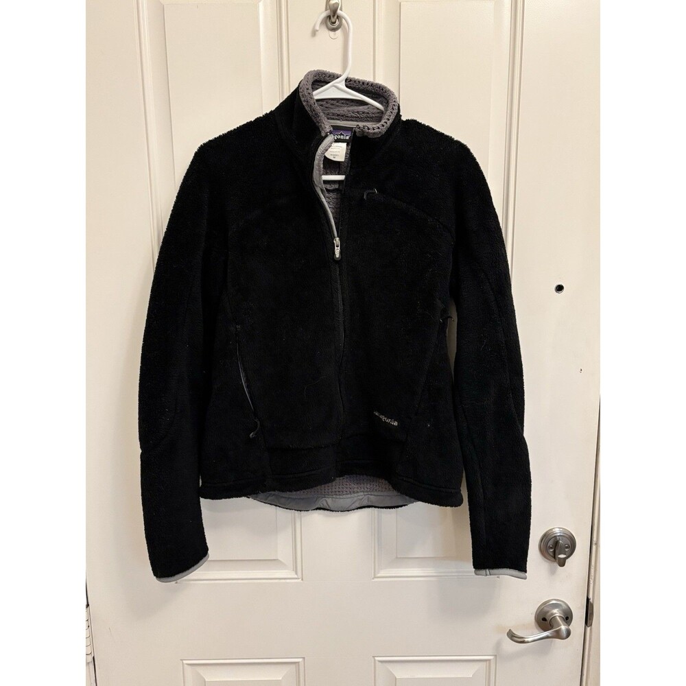 Patagonia Jacket Womens Medium Black Regulator R4 Full Zip Fleece Heavy made USA